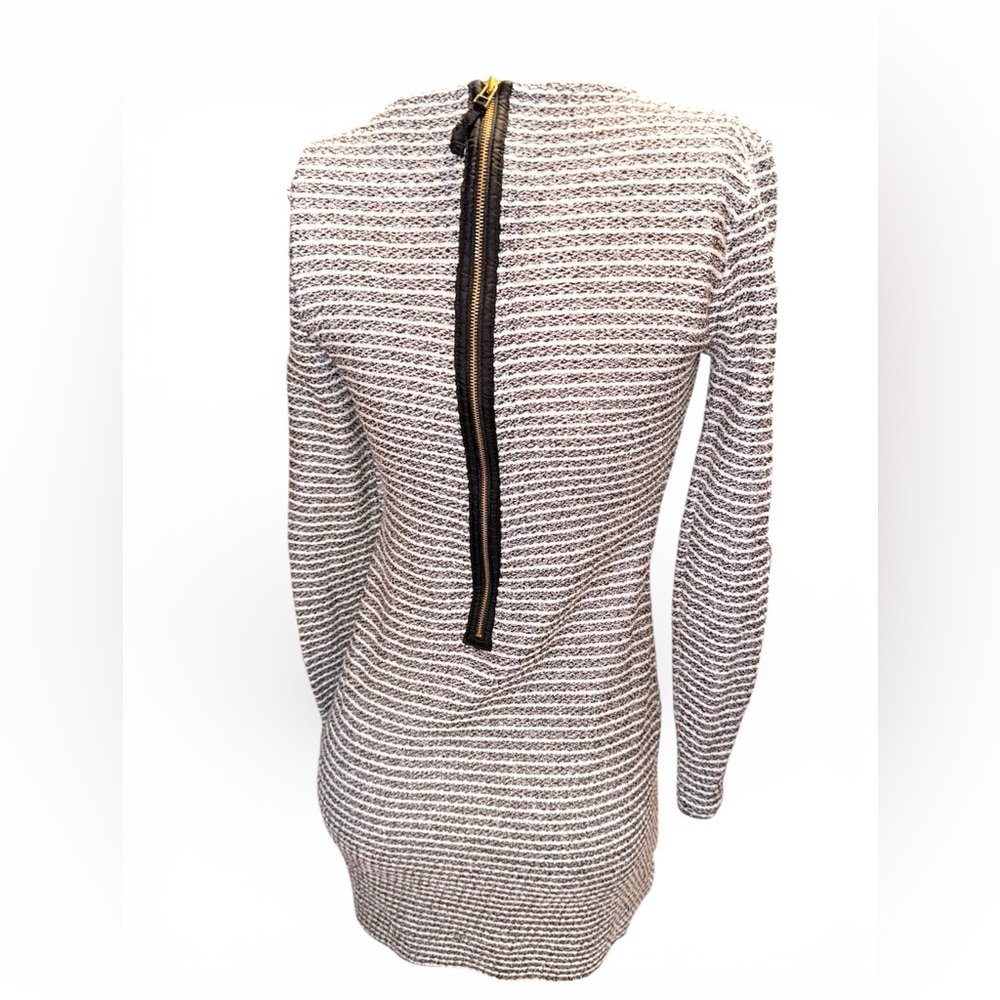 Banana Republic Textured Knit Long Sleeve Shift Dress Exposed Zipper Size 2P - Picture 6 of 13